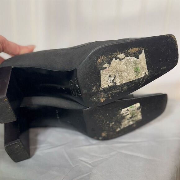Coach Melora Black Square Toe Heels Made in Italy Women’s 7B VTG Quiet Luxury - Picture 6 of 8